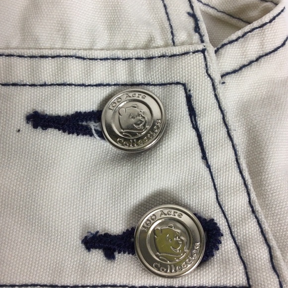 Pooh 100 Acre Collection Vintage Y2K Girls Cream Pooh Patch Overall Dress S 7/8 - Picture 9 of 14